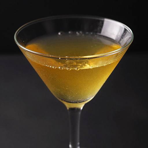 Elegant Martini Glass with Golden Cocktail