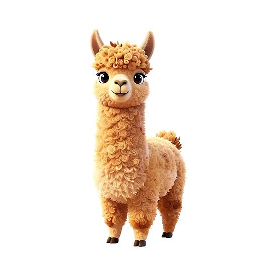 Adorable Pixar-Style Alpaca Sticker
