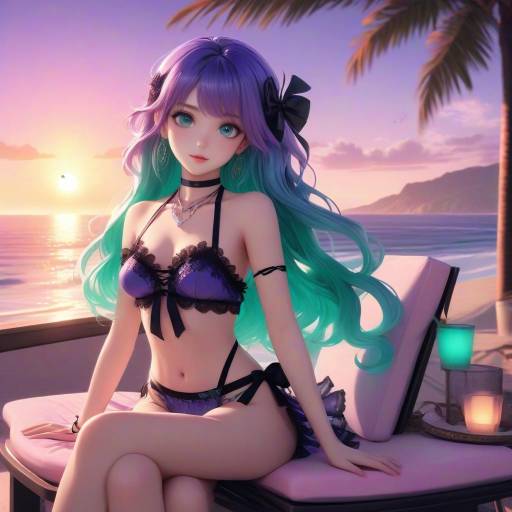 Cinematic Beach Scene with Anime Girl Cinematic Beach Scene with Anime Girl