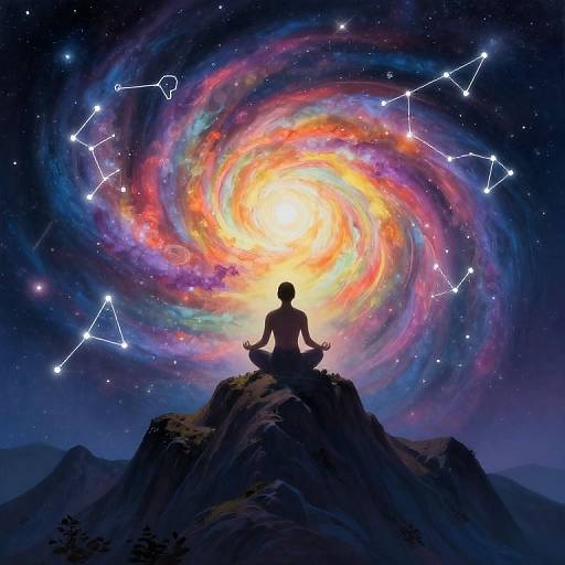 Cosmic Meditation on Mountain Peak