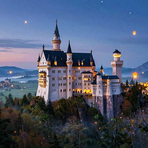 Enchanted Fantasy Castle in Twilight