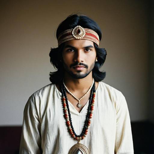 Indian Man in Traditional Costume with Jewelry