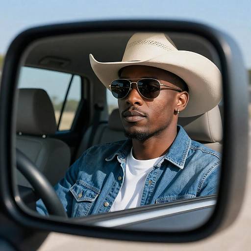 Stylish Reflection of a Cowboy in Denim