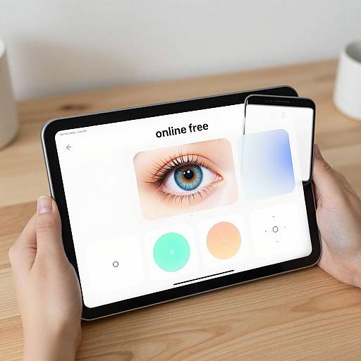 Minimalist Digital Workspace with Eye Color App