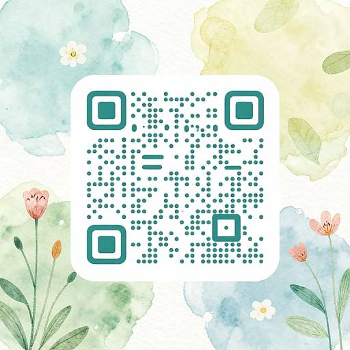 Artistic QR Code Over Serene Nature