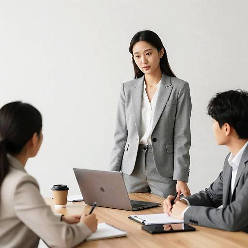 Businesswoman Leading Office Meeting