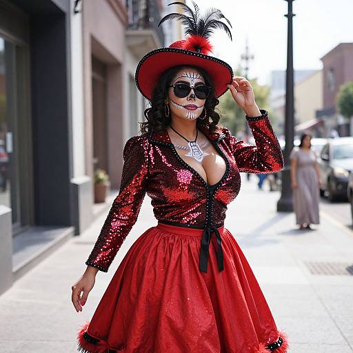 Photorealistic Woman in Catrina Costume