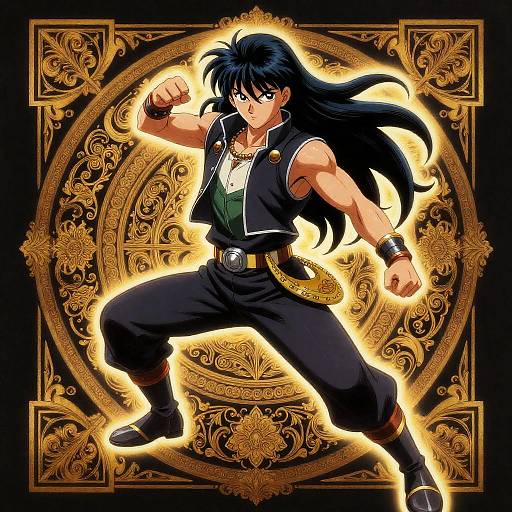 Gouache Rimlit Two‑Spirit Filigree Portrait