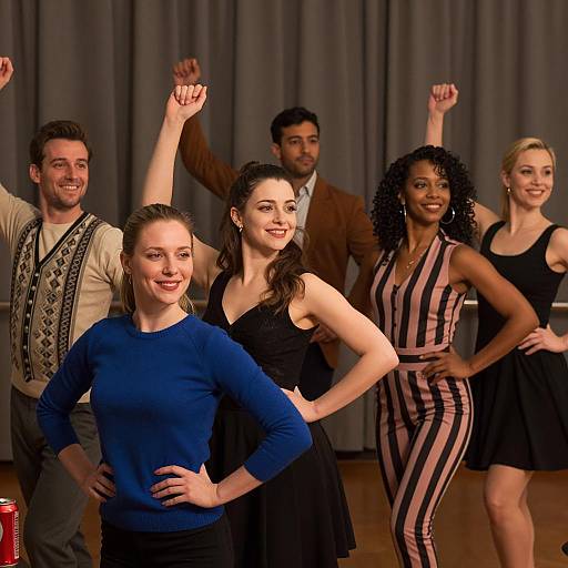 Joyful Dance Party in Dim Lighting