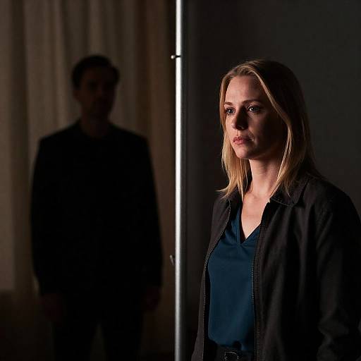 Mysterious Encounter in Dimly Lit Room