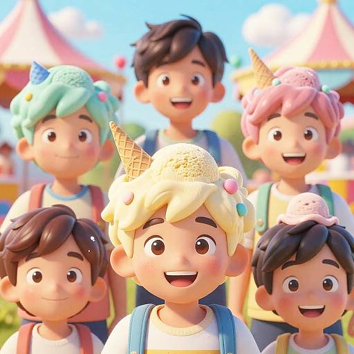 Boys with Ice Cream Scoop Hairstyles