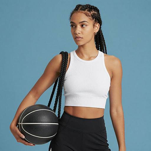 Fit Woman with Basketball and Rope