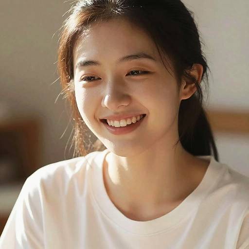 Hyper-Realistic Closeup of Joyful Girl