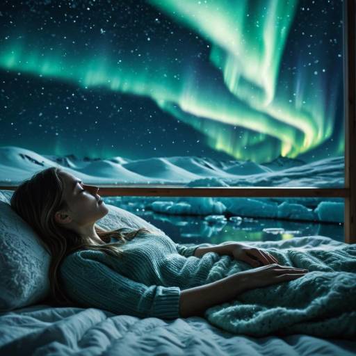 Woman Meditating Watching Northern Lights