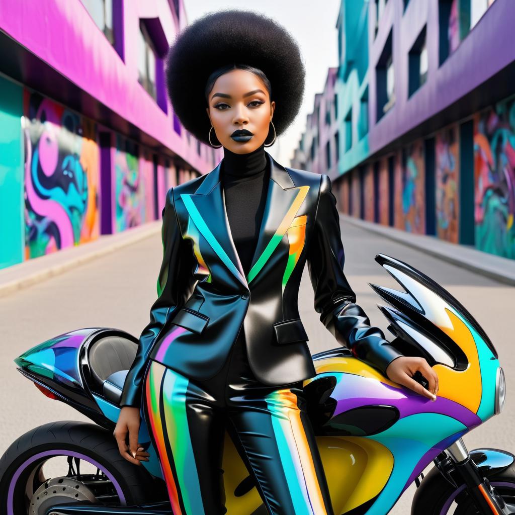 Futuristic Urban Style: Bold Black Woman