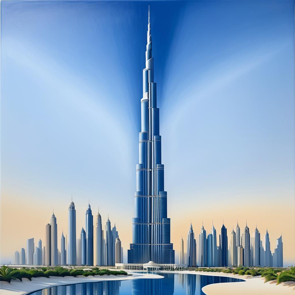 O'Keeffe-Style Burj Khalifa Painting