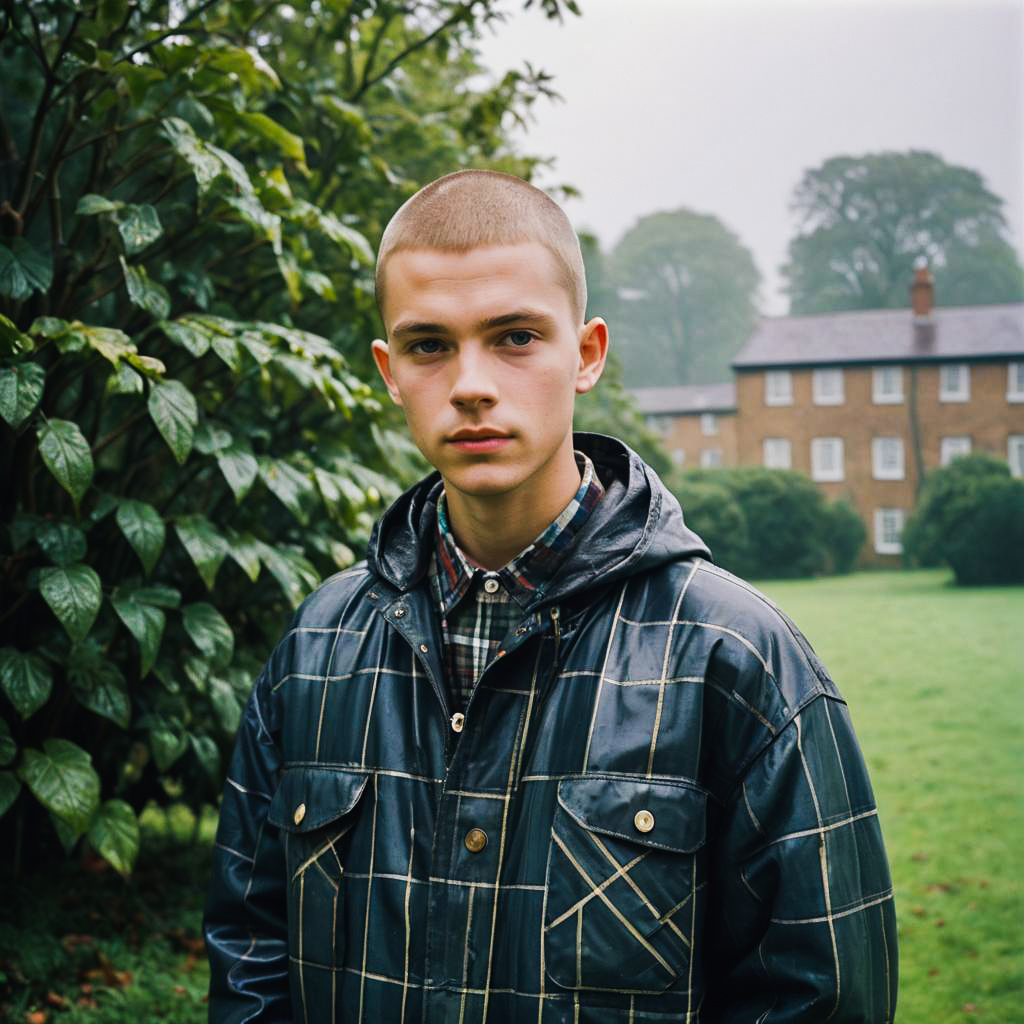 Cheerful Teenage Boy in Rainy Day Outfit