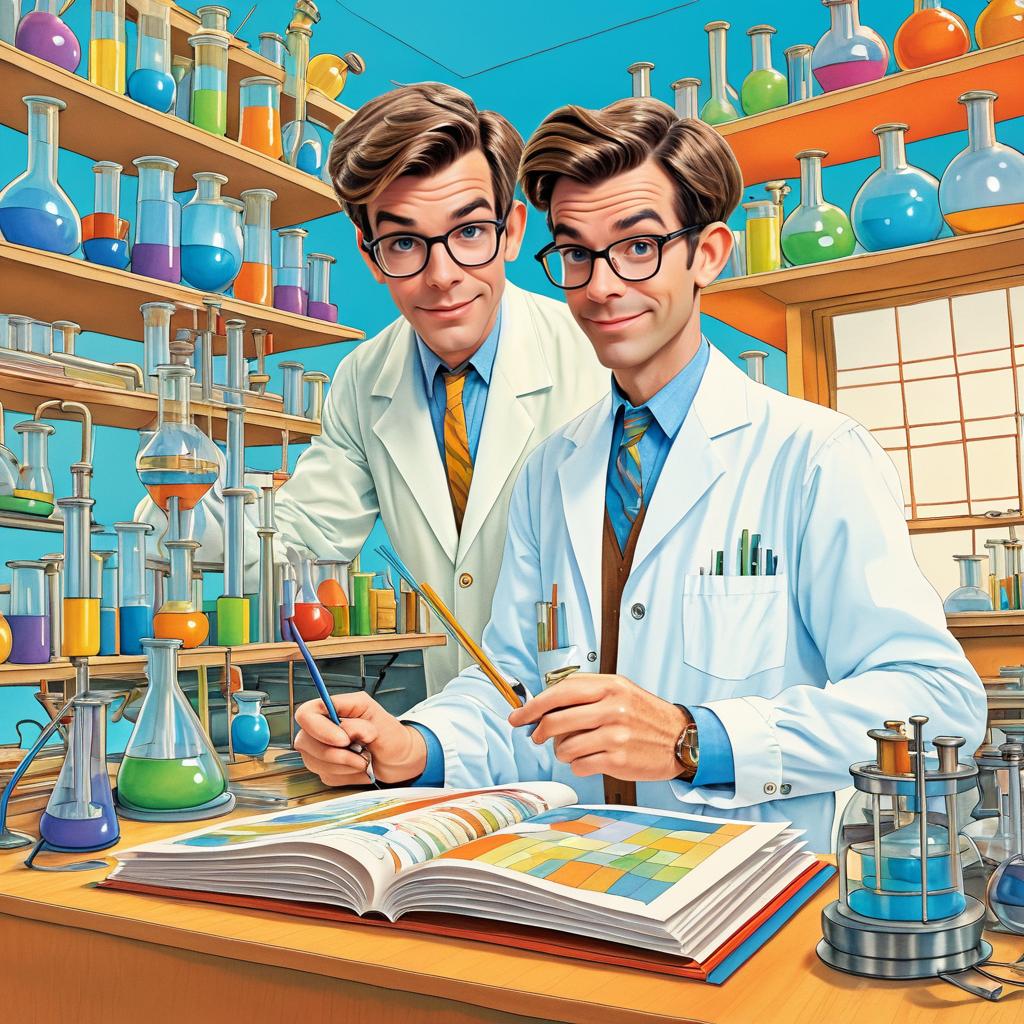 Whimsical Chemistry Professor Illustration