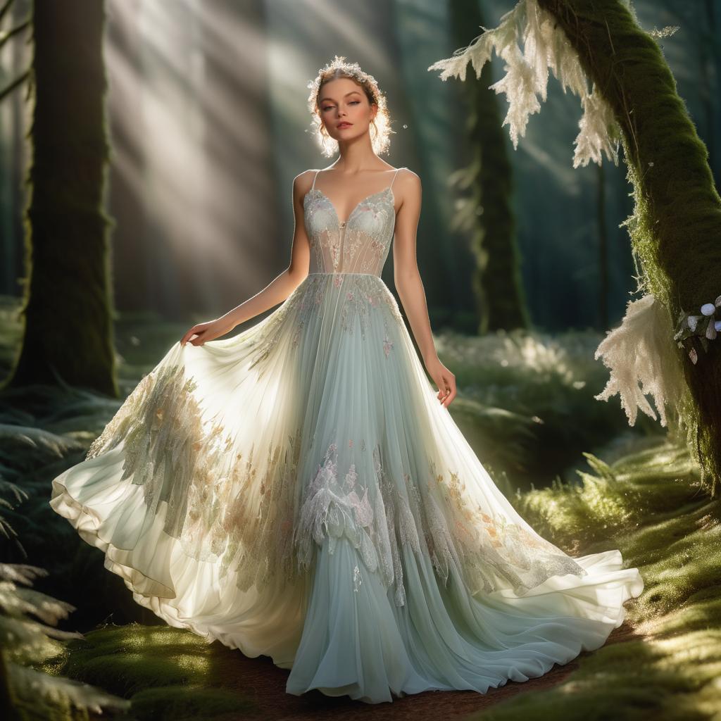 Enchanted Ballerina in Ethereal Gown