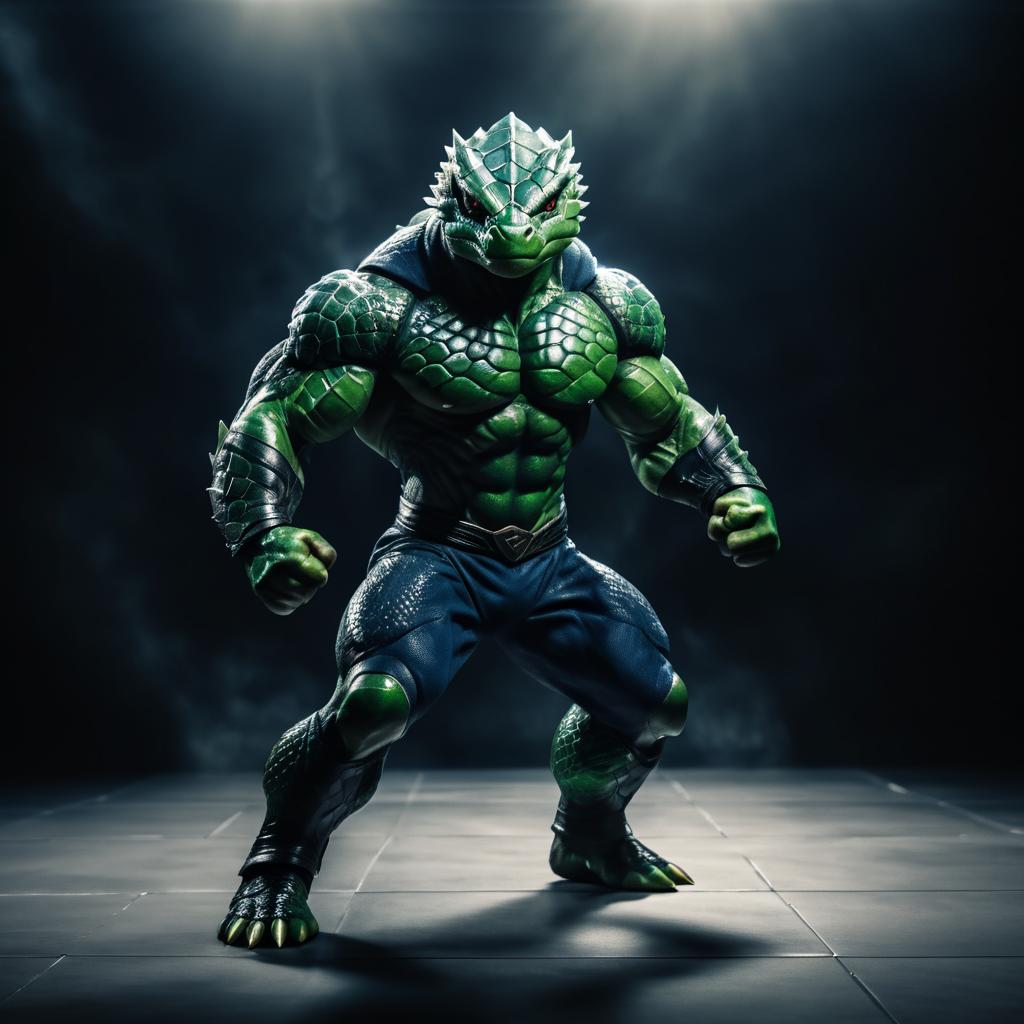 Intense Reptilian Fighter Portrait in HD