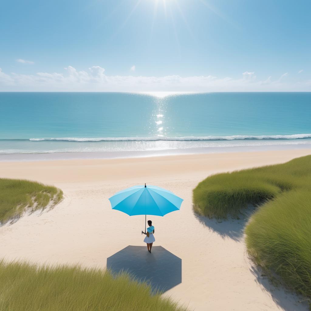 Serene Beach Life: A Joyful Moment