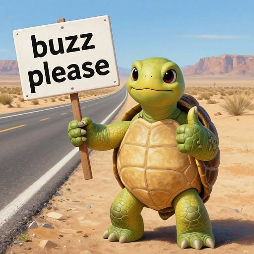 CGI cartoon turtle with green skin and yellow shell holding 