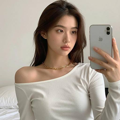 Casual Indoor Selfie of Young Woman