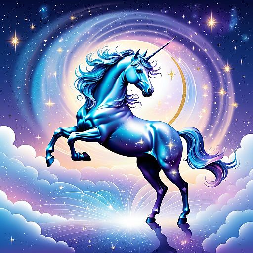 Celestial Unicorn in a Magical Landscape Celestial Unicorn in a Magical Landscape