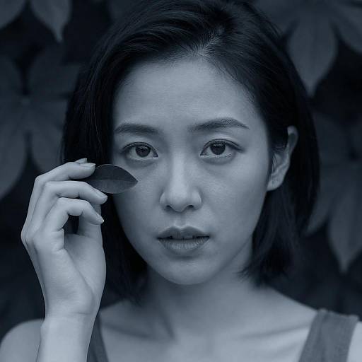 Intense Gaze of an Asian Woman