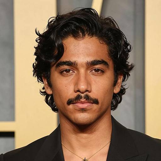 Young Man with Vintage Hairstyle and Star Necklace
