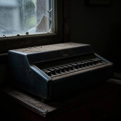 Registradora clásica en tienda abandonada