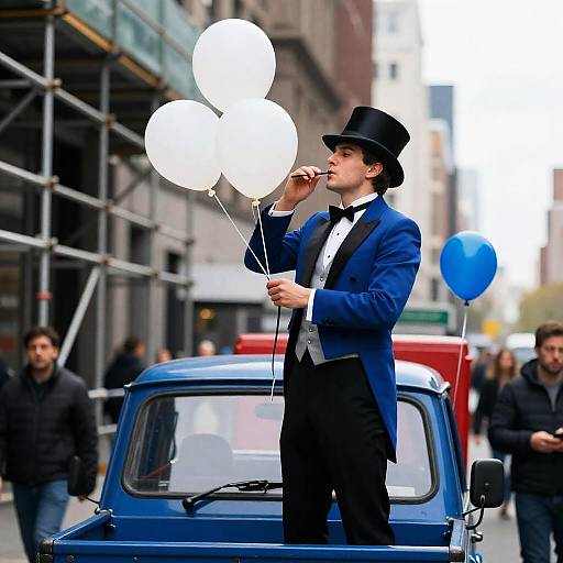 Urban Scene with Man in Tuxedo