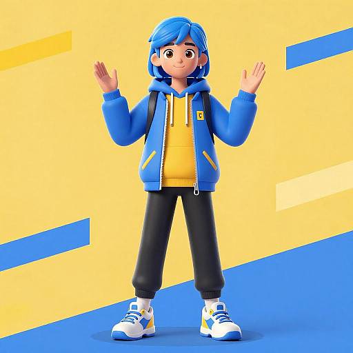 Tech-Savvy Teenager Digital Illustration