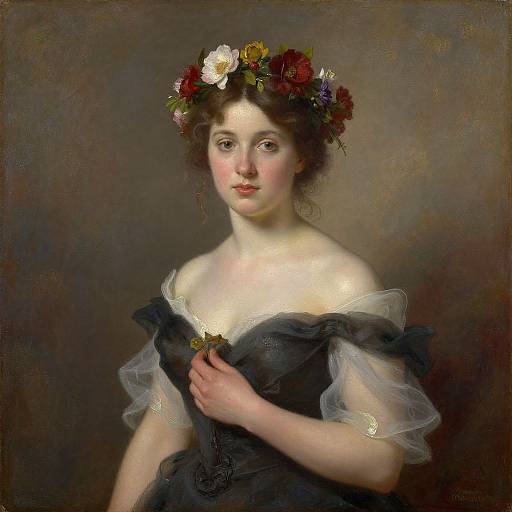 William Oliver Woman with Floral Wreath