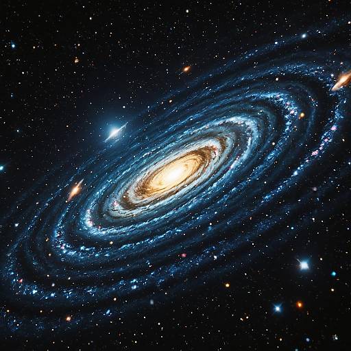 Hyperrealistic Spiral Galaxy in Deep Space