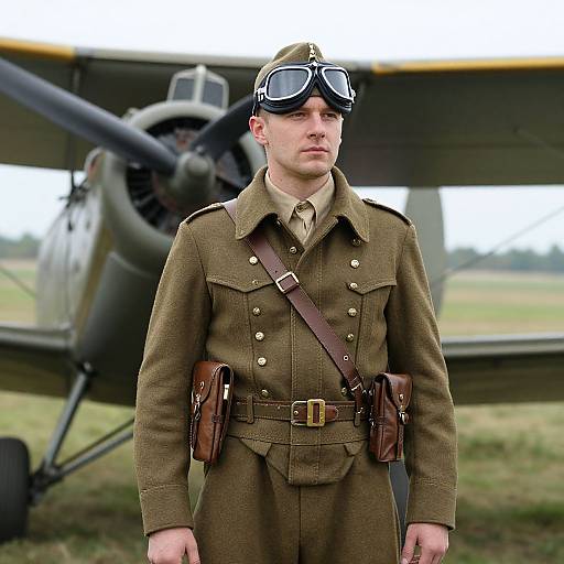 WW1 Pilot in Vintage Gear