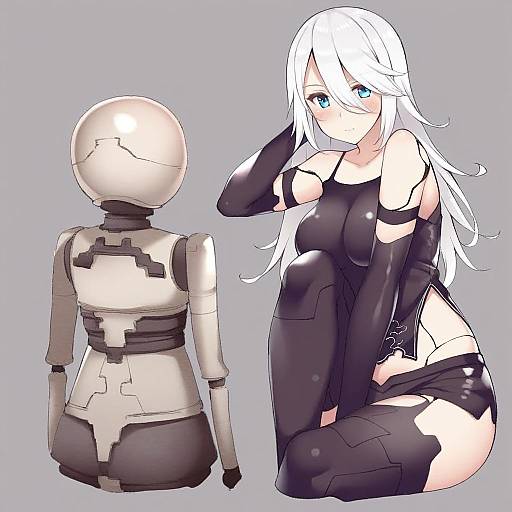 Illustration of A2 (nier:automata), nier (series) in the style of Kusano (torisukerabasu)