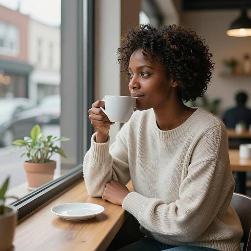 Warm Café Moments: A Cozy Portrait