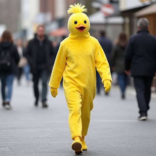 Yellow Canary Costume on Street