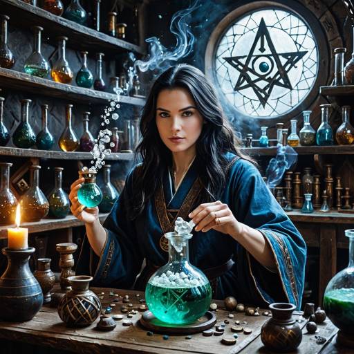 Mystical Alchemist in Arcane Laboratory