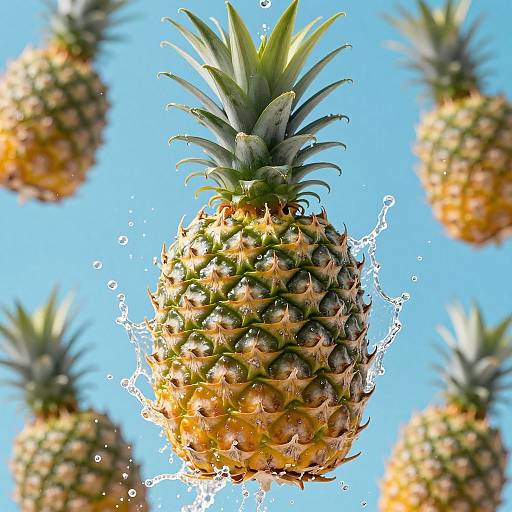 Realistic Pineapple Splash Poster