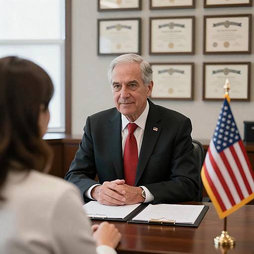 Senior Official at Desk Portrait