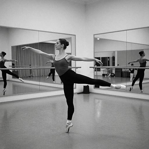Black-and-White Ballet Instructor Portrait