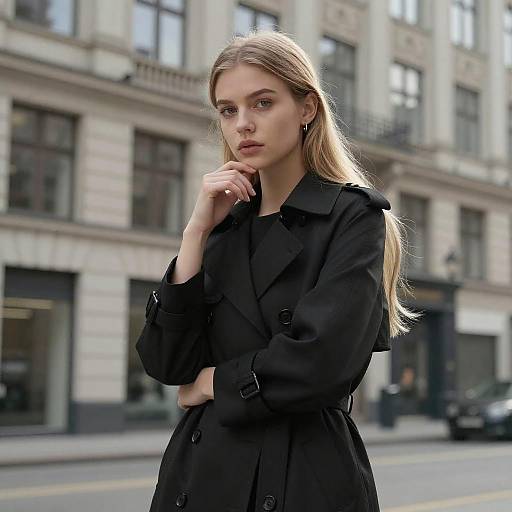 Stylish Woman in Urban Trench Coat