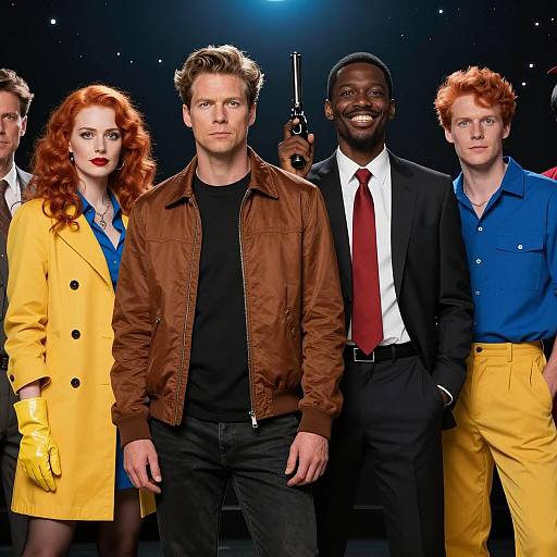 Starry Scene with Diverse Characters