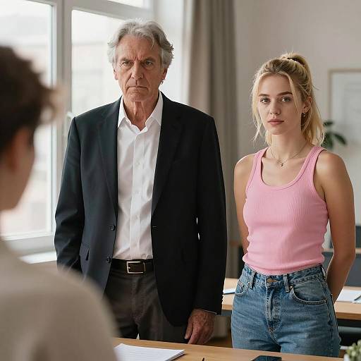 Serious Duo in a Bright Room