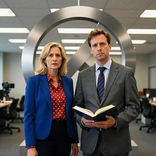 Office Encounter with Metallic Symbol