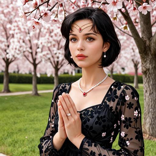 Elegant Sailor Mars Under Cherry Blossoms