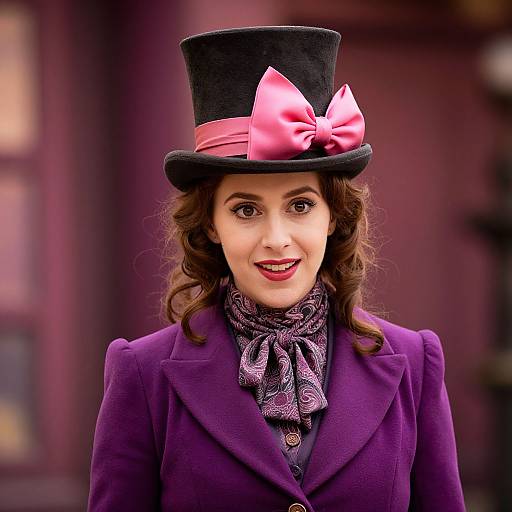 Female Willy Wonka in Purple Suit