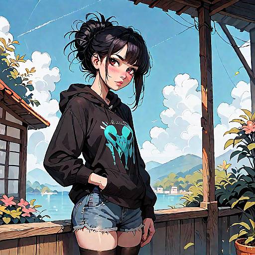 Anime Girl Soifon Outdoors Solo